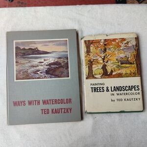 Vintage Watercolor Painting Book Lot of 2 Ted Kautzky 1950s HC Illustrated